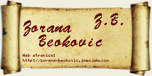 Zorana Beoković vizit kartica